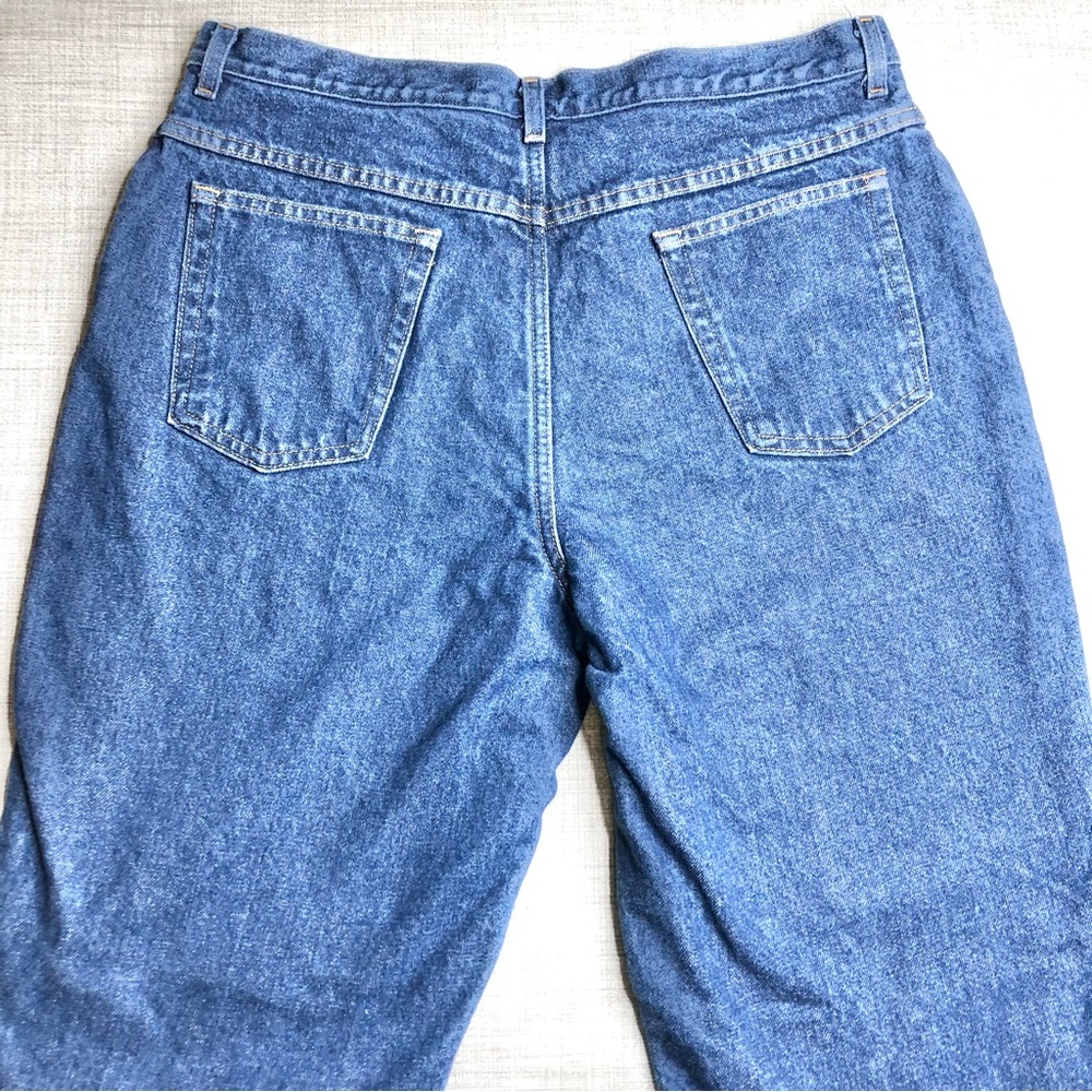 LLBean red flannel lined super high rise jeans, item NJ15 - Picture 4 of 5